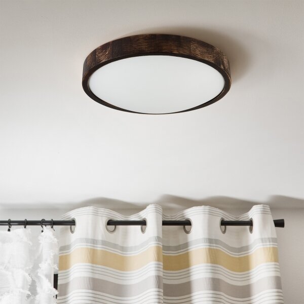 Brilagi - Plafonieră LED CARVALHO SLIM SMOKEY LED/36W/230V, stejar, diam. 37,5 cm
