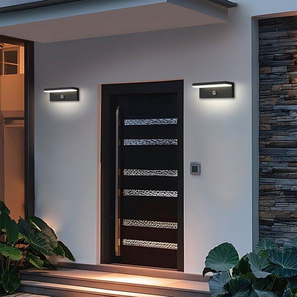 Brilagi-LED Aplica de exterior cu senzor TESSI LED/10W/230V neagră IP54