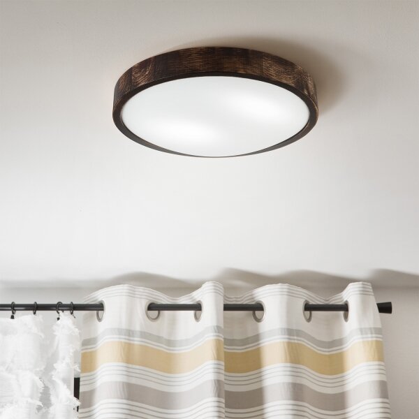 Brilagi - Plafonieră CARVALHO SLIM SMOKEY 2xE27/60W/230V stejar diam. 37,5 cm