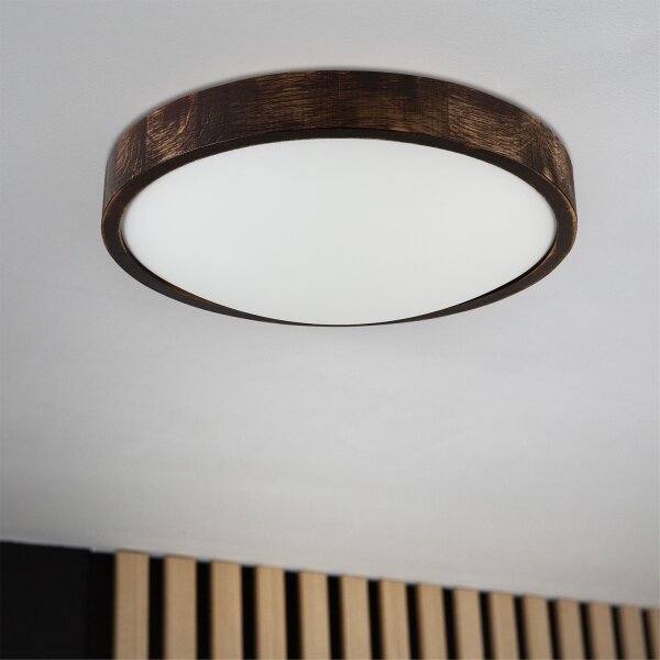 Brilagi - Plafonieră LED CARVALHO SLIM SMOKEY LED/36W/230V, stejar, diam. 37,5 cm