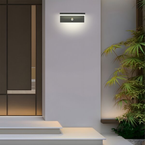 Brilagi-LED Aplica de perete exterior cu senzor TESSI LED/10W/230V antracit IP54