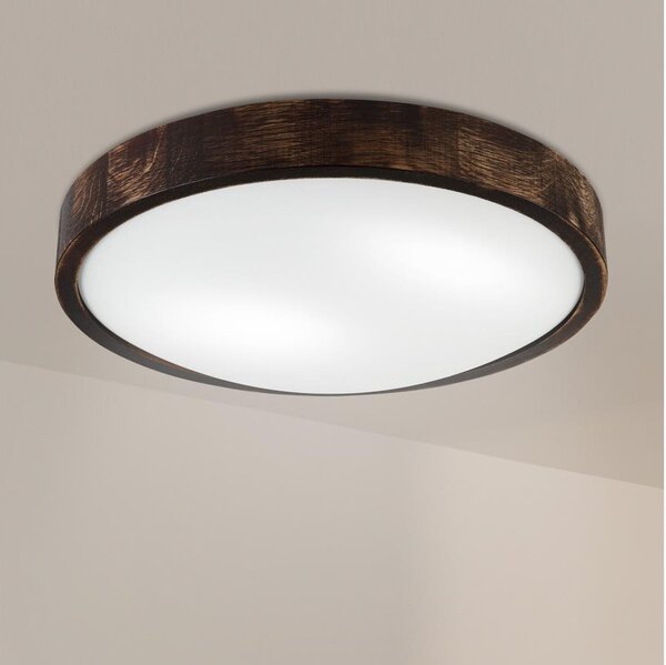 Brilagi - Plafonieră CARVALHO SLIM SMOKEY 2xE27/60W/230V stejar diam. 37,5 cm