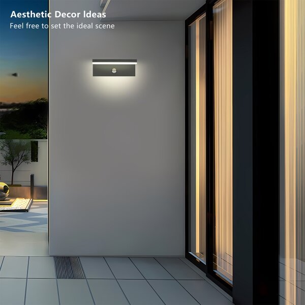 Brilagi-LED Aplica de perete exterior cu senzor TESSI LED/10W/230V antracit IP54