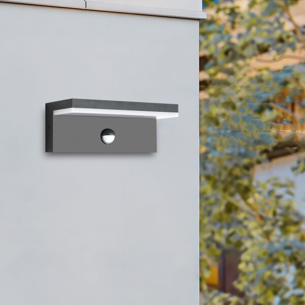 Brilagi-LED Aplica de perete exterior cu senzor TESSI LED/10W/230V antracit IP54