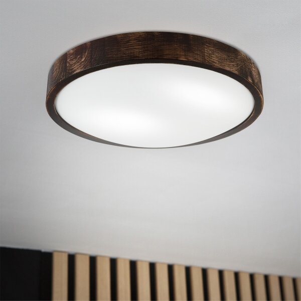 Brilagi - Plafonieră CARVALHO SLIM SMOKEY 2xE27/60W/230V stejar diam. 37,5 cm