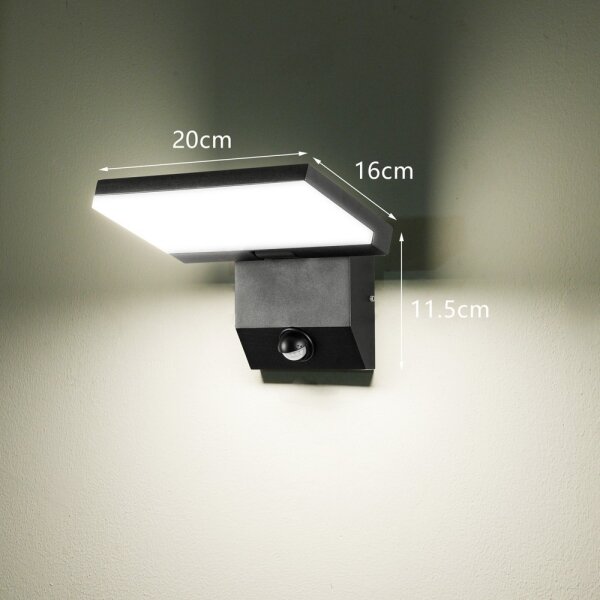 Immax 08513L - Aplică LED de exterior cu senzor MODERN, 18W, 230V, IP65