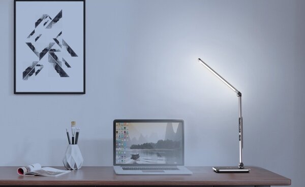 Immax 09105L - Lampă de birou LED+CCT dimabilă, cu încărcare wireless Qi, IDEAL, 8,5W/230V