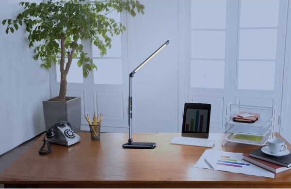 Immax 09105L - Lampă de birou LED+CCT dimabilă, cu încărcare wireless Qi, IDEAL, 8,5W/230V