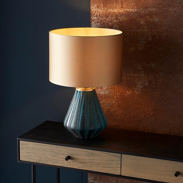 Endon 93059 - Lampă de masă ALYSSIA 1xE27/10W/230V aurie/albastră