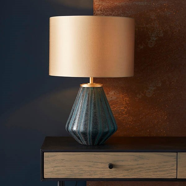Endon 93059 - Lampă de masă ALYSSIA 1xE27/10W/230V aurie/albastră