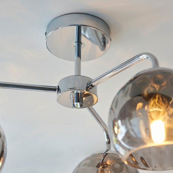Endon 97971 - Lustră aplicată DIMPLE 3xE14/25W/230V crom lucios/gri fumuriu