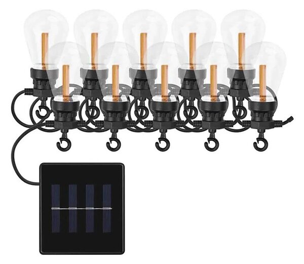 Ghirlandă solară decorativă cu 10 LED-uri, 0,6 W/1,2 V, 4,5 m, IP44, 800 mAh