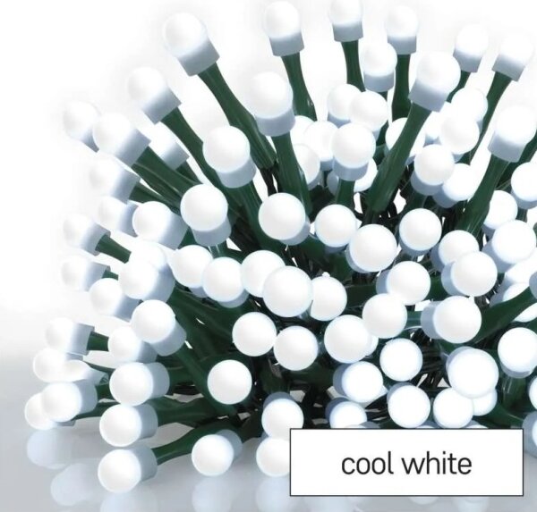 Ghirlandă LED de Crăciun pentru exterior, 80 LED/8 moduri, 13 m, alb rece, IP44