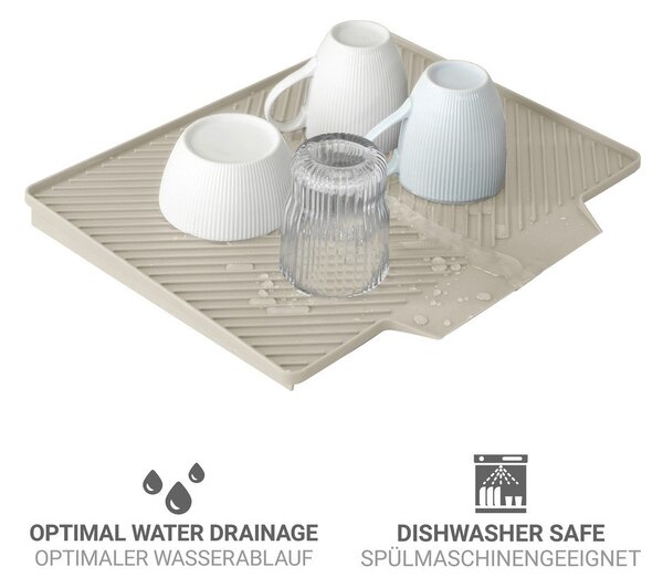 Scurgător de vase bej din plastic 34x40 cm Nelia – Wenko