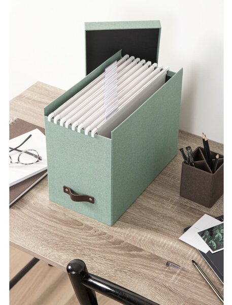 Organizator verde pentru documente din carton Johan Canvas Paper Laminate – Bigso