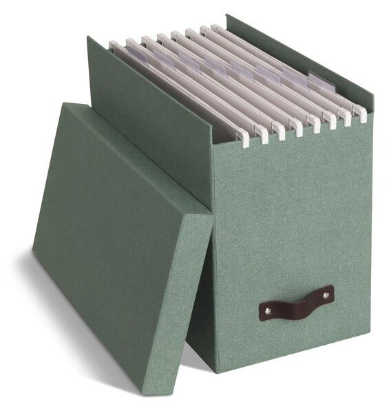 Organizator verde pentru documente din carton Johan Canvas Paper Laminate – Bigso