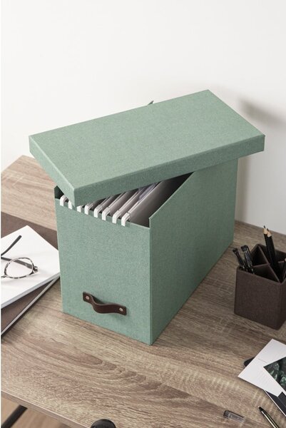 Organizator verde pentru documente din carton Johan Canvas Paper Laminate – Bigso
