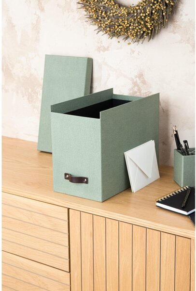 Organizator verde pentru documente din carton Johan Canvas Paper Laminate – Bigso