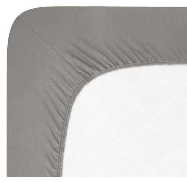 Cearceaf gri închis din jerseu cu elastic 90x200 cm Boxspring – Andrea Simone