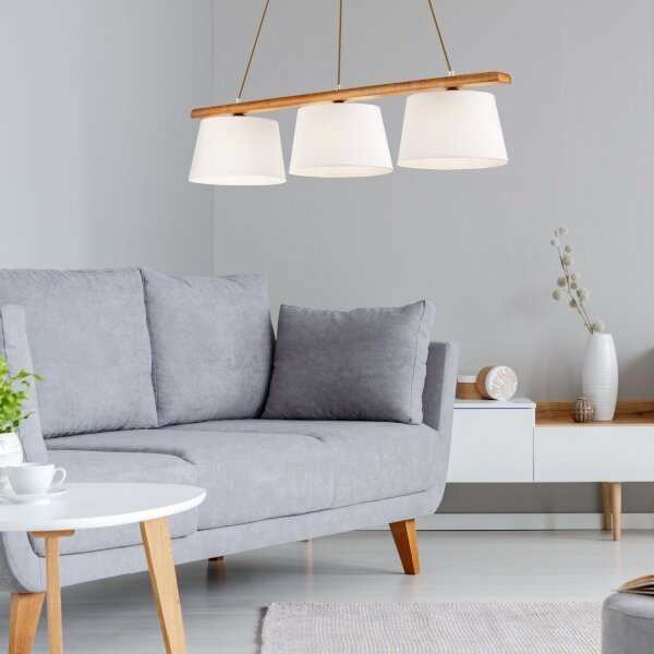 Lustră pe cablu AIDA 3xE27/60W/230V, diam. 25 cm, stejar