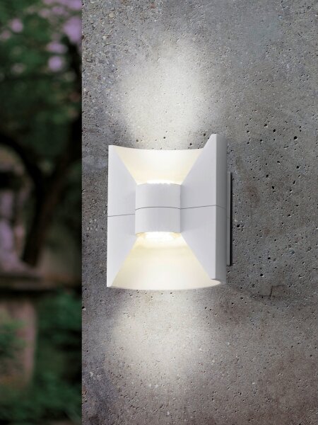 Eglo 93367 REDONDO - Aplică de perete LED pentru exterior, albă, 2x LED-SMD/2,5W/230V IP44