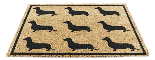 Covoraș de intrare din fibre de nucă de cocos 40x60 cm Dachshund – Artsy Doormats