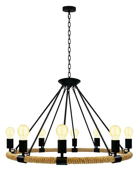 Lustră pe lanț ROPE ARTHUR 8xE27/20W/230V