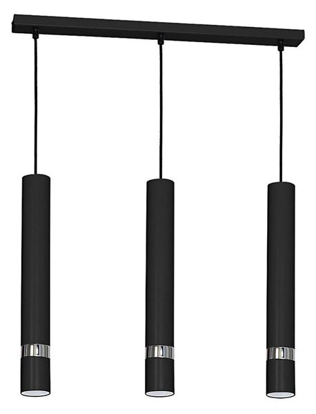 Lustră suspendată pe cablu JOKER 3xGU10/25W/230V negru/crom lucios