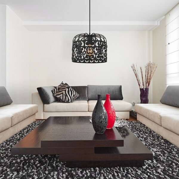 Rabalux 2156 - Lustră ALESSANDRA 1xE27/60W/230V negru