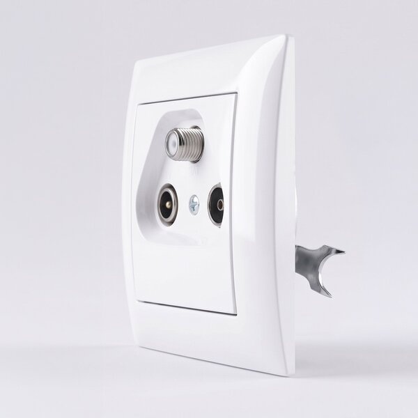 Priză de Antenă RTV-SAT cu Ramă OSTE JNH011-A WHITE
