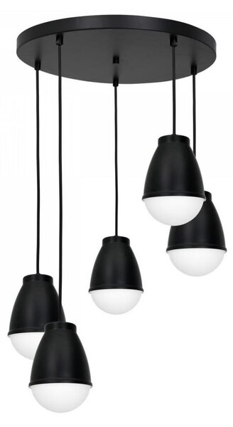 Lustră pe cablu CARYON 5xE14/60W/230V negru rotund