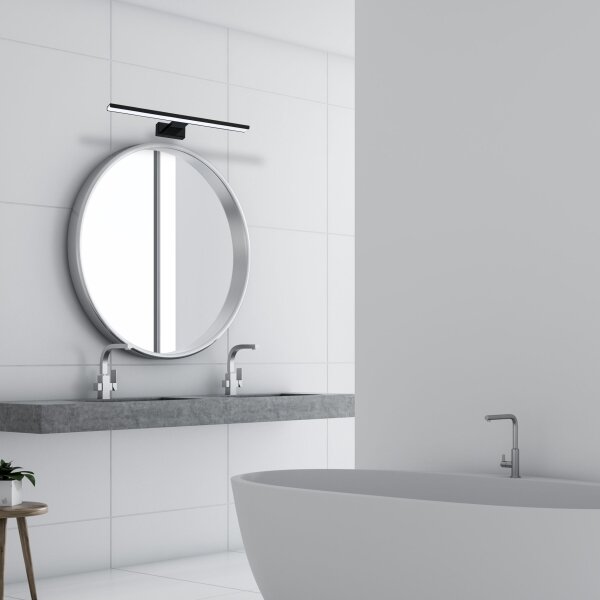 Aplică LED de perete pentru baie SHINE, 13,8 W, 230 V, 60 cm, IP44, neagră