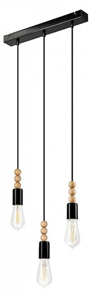 Candelabru pe cablu SIMON 3xE27/60W/230V negru