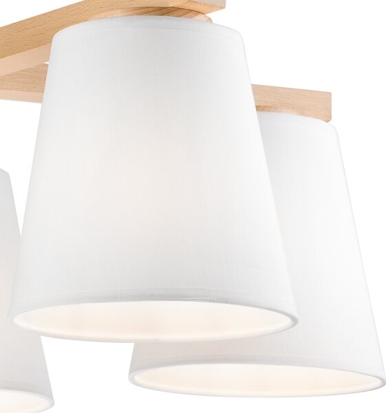 Lustr ELLIE 5xE27/60W/230V alb/buc montat pe tavan