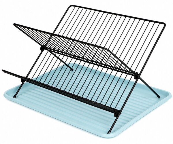 Suport metalic Pufo de bucatarie pentru uscat vase cu tava de scurgere, 43 x 32 cm