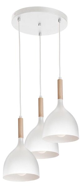 Lustră pe cablu NOAK WOOD 3xE27/60W/230V
