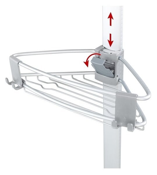 Raft pentru baie argintiu mat telescopic din aluminiu Purio – Wenko