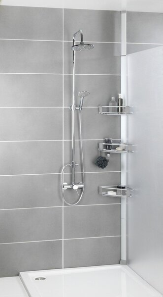 Raft pentru baie argintiu mat telescopic din aluminiu Purio – Wenko