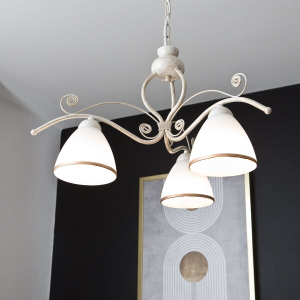 Brilagi - Lustru LED ANTICO cu lanț, 3x E27/60W/230V, 3000K, patină albă