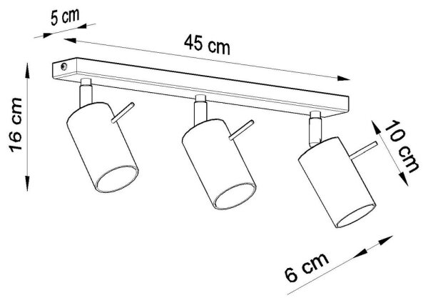 Plafonieră spot RING 3xGU10/40W/230V