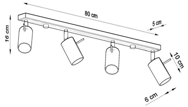Plafonieră spot RING 4xGU10/40W/230V
