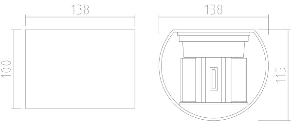 APLED - LED Aplică perete exterior OVAL 2xLED/3W/230V IP65