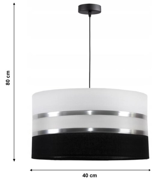Lustră pe cablu CORAL 1xE27/60W/230V alb-negru