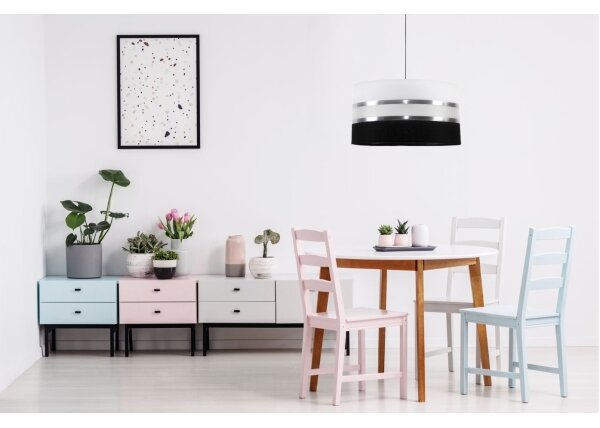 Lustră pe cablu CORAL 1xE27/60W/230V alb-negru