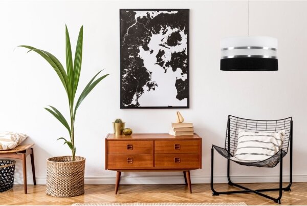 Lustră pe cablu CORAL 1xE27/60W/230V alb-negru