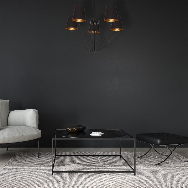 Lustră pe tijă VICTORIA 5xE27/60W/230V negru