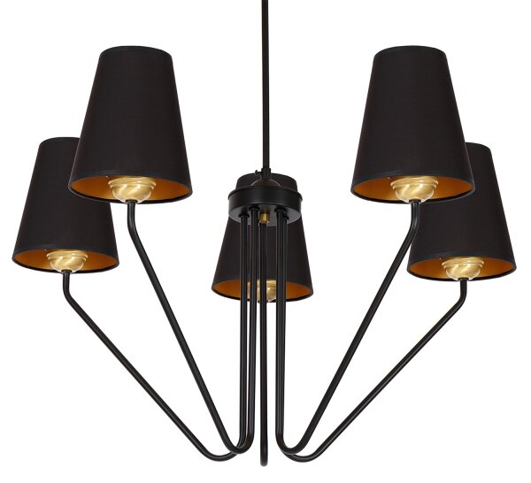 Lustră pe tijă VICTORIA 5xE27/60W/230V negru