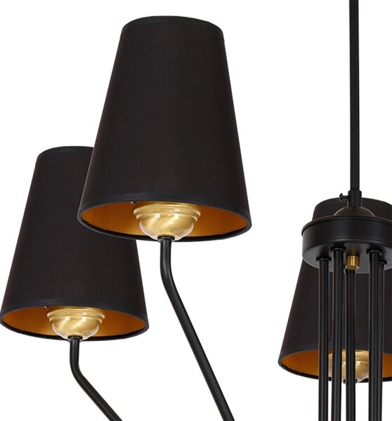 Lustră pe tijă VICTORIA 5xE27/60W/230V negru