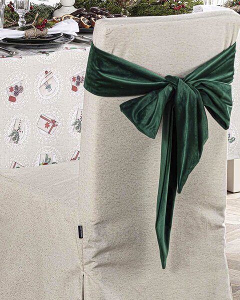 Banda decorativa Scaun culoare verde Țesătură gloss, catifea