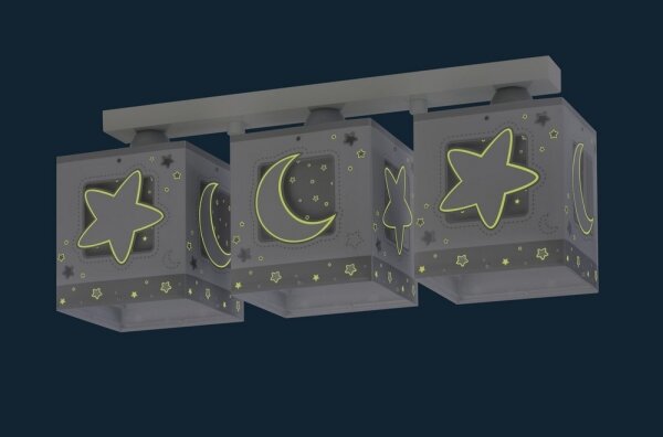 Plafonieră pentru copii Dalber 63233NE MOONLIGHT 3xE27/60W/230V